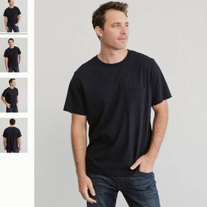 NWT Jenni Kayne Men’s 100% Cotton Vintage Navy Pocket Tee Size Small